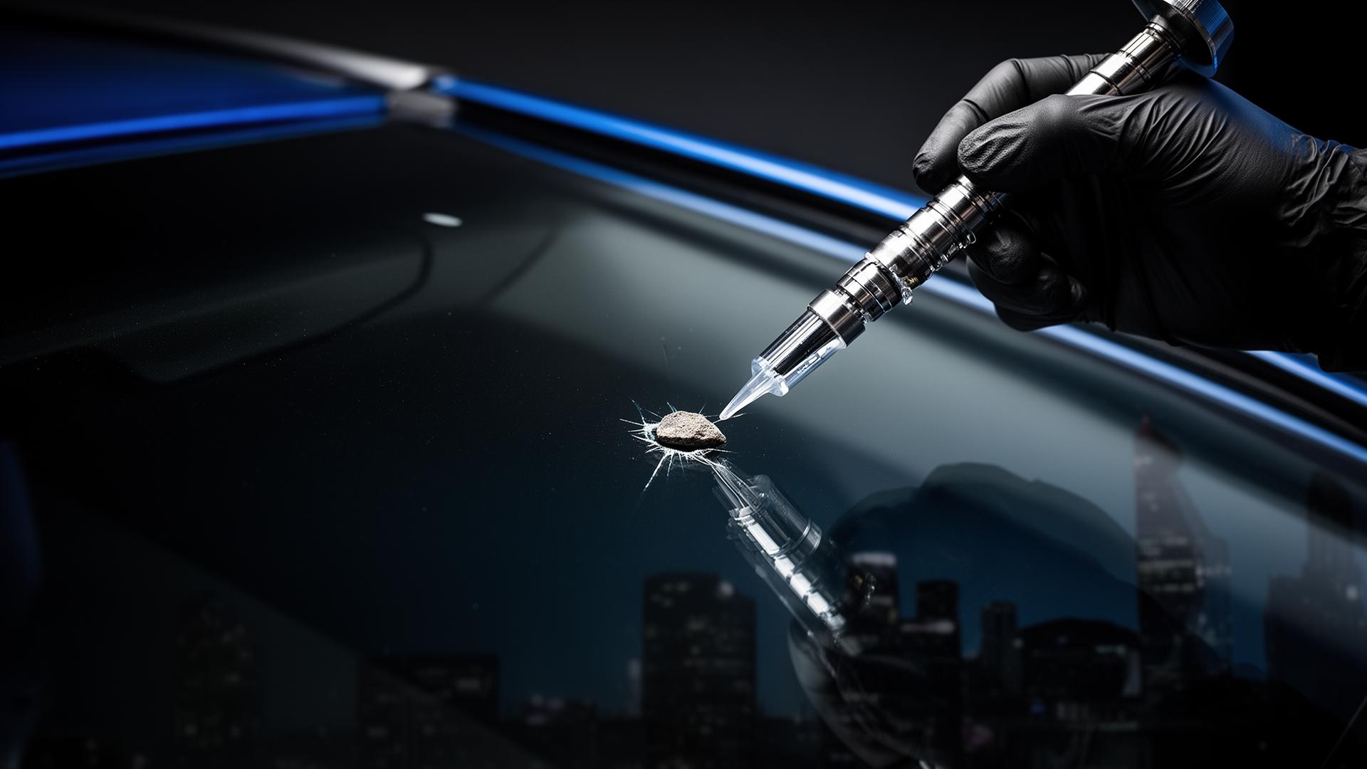 Glas Tek technician performing precision windshield rock chip repair